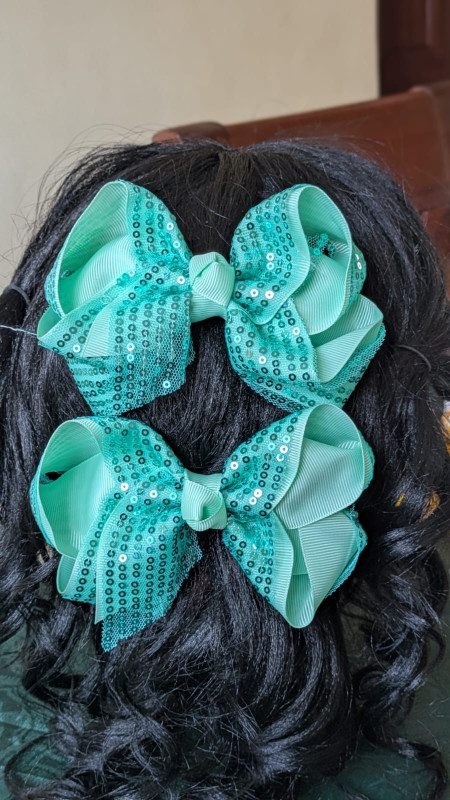Baby Blue - sequin Bows